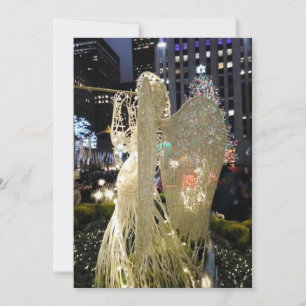 Iconic Elegant Angel at Rockefeller Plaza FLAT Holiday Card