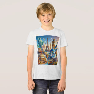  Iconic European Landmarks Collage – A Visual Jour Tri-Blend Shirt