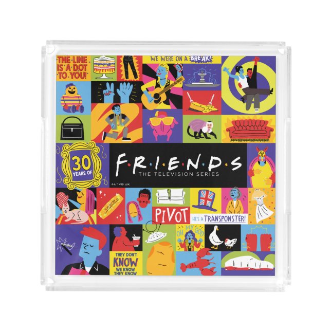 Iconic FRIENDS™ Pattern Acrylic Tray (Front)