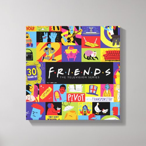 Iconic FRIENDS Pattern Canvas Print