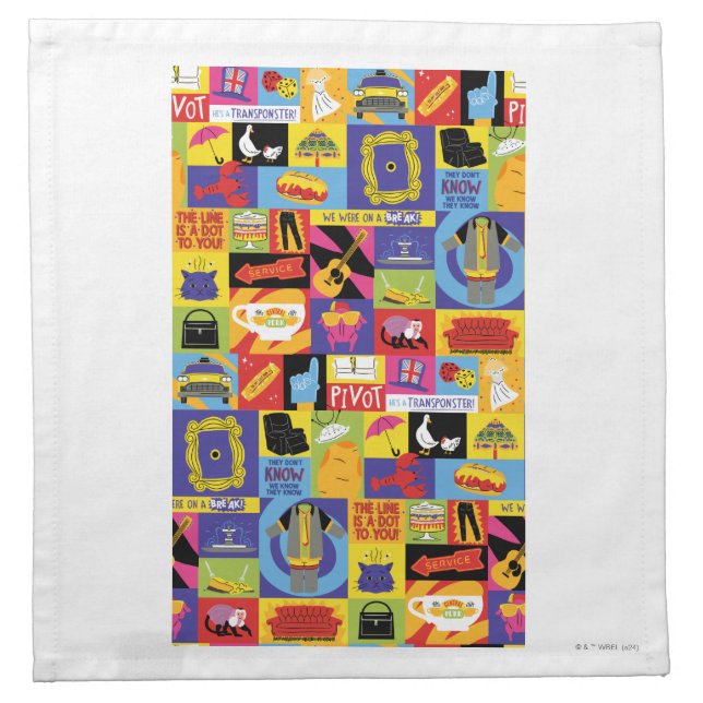 Iconic FRIENDS™ Pattern Cloth Napkin (Front)