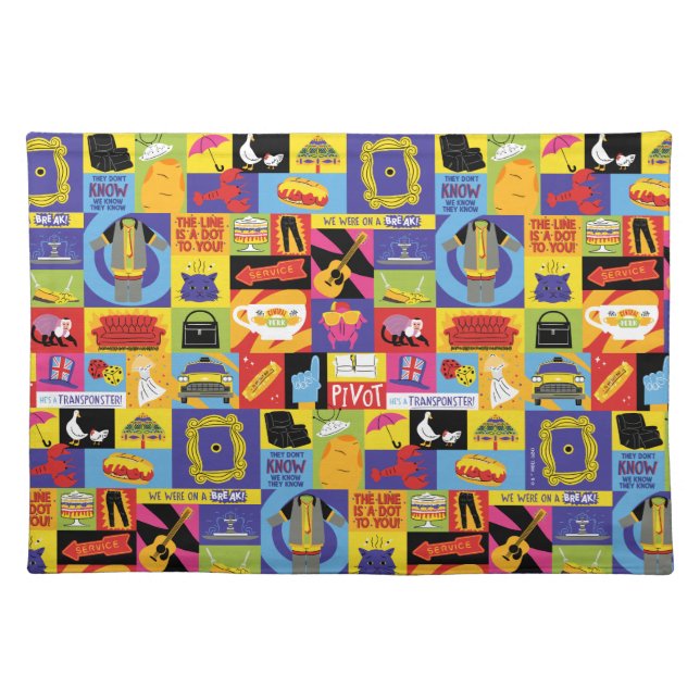 Iconic FRIENDS™ Pattern Cloth Placemat (Front)