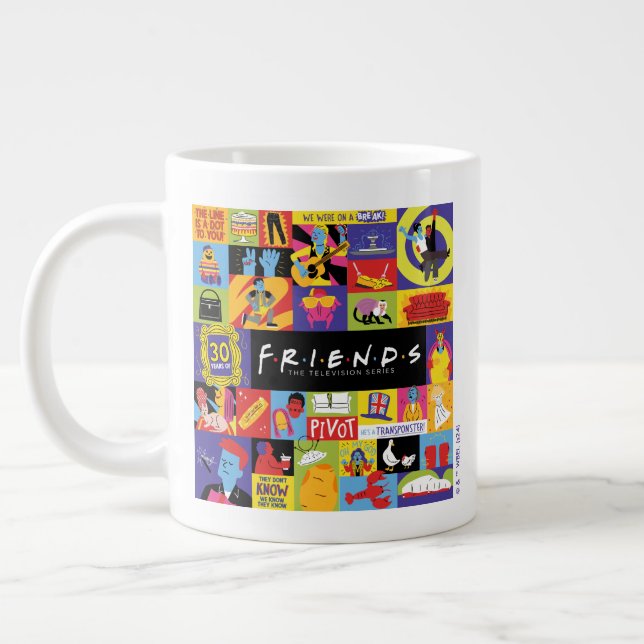 Iconic FRIENDS™ Pattern Giant Coffee Mug (Left)