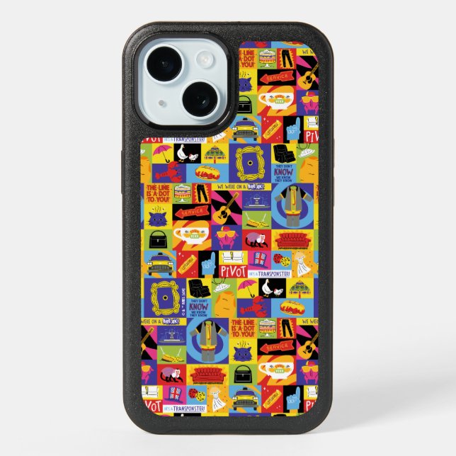Iconic FRIENDS™ Pattern iPhone 15 Case (Back)