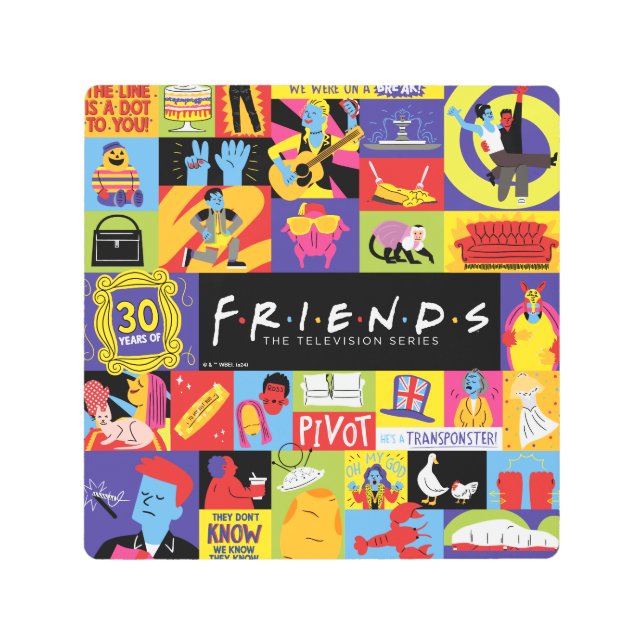 Iconic FRIENDS™ Pattern Metal Print (Front)