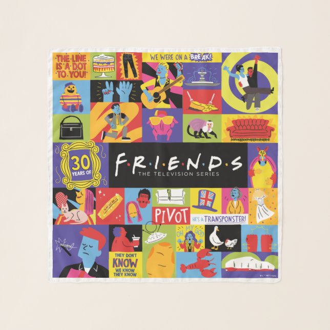 Iconic FRIENDS™ Pattern Scarf (Front)