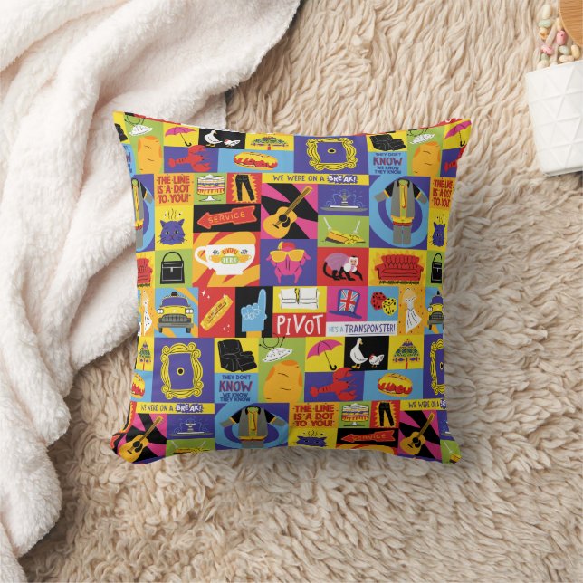 Iconic FRIENDS™ Pattern Throw Pillow (Blanket)