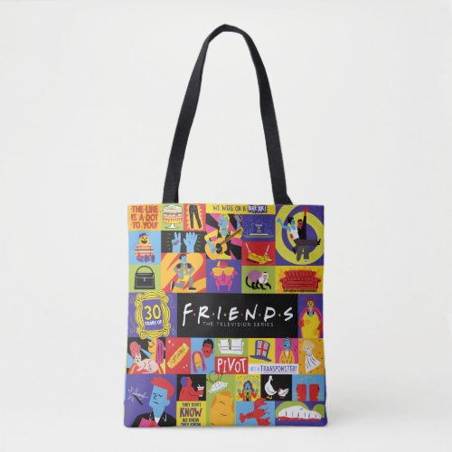 Iconic FRIENDS Pattern Tote Bag