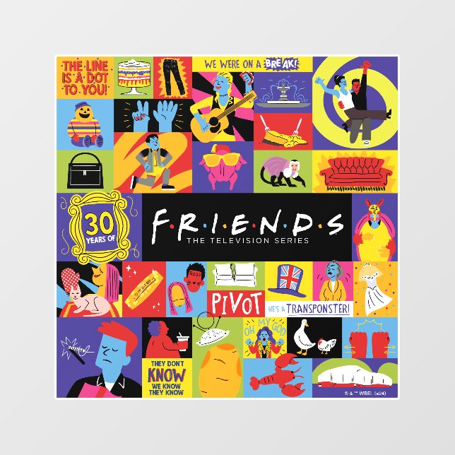 Iconic FRIENDS™ Pattern Wall Decal (Front)