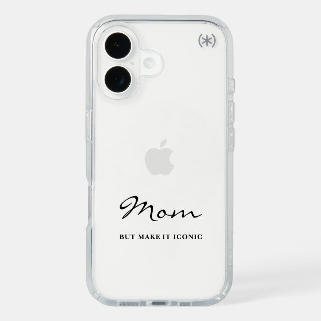 Iconic Fun Witty Cool Mom Minimalist iPhone Case (Front)
