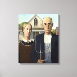 Iconic Grant Wood American Gothic Canvas Print