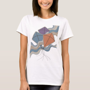 Iconic Gray KITE FREEDOM 3D Text Art T-Shirt