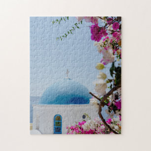Iconic Greek Blue-Domed House In Oia, Santorini Jigsaw Puzzle