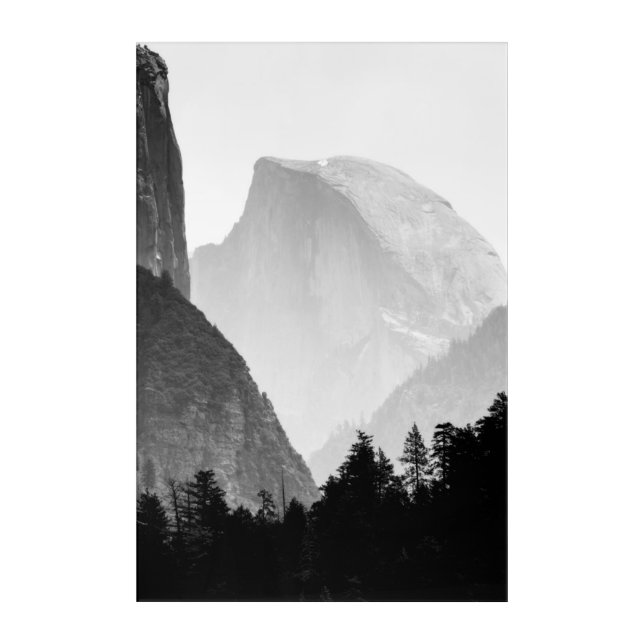 Iconic Half Dome Rock Face | Yosemite Valley Acrylic Print (Front)