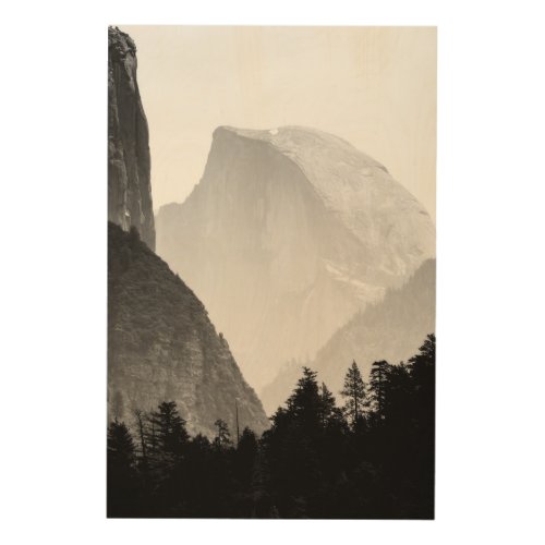 Iconic Half Dome Rock Face  Yosemite Valley Wood Wall Art