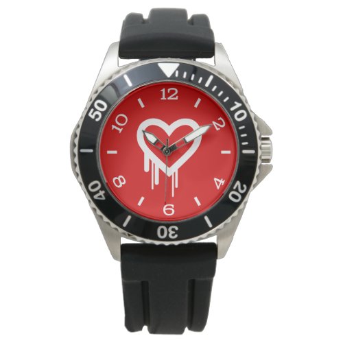 Iconic Heartbleed Bug Logo Heart for Love Dial Watch