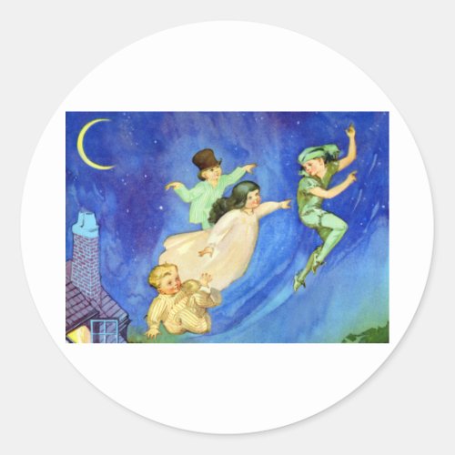 ICONIC IMAGE FROM PETER PAN CLASSIC ROUND STICKER