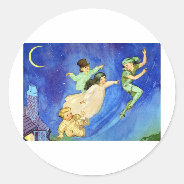 ICONIC IMAGE FROM PETER PAN CLASSIC ROUND STICKER (Front)