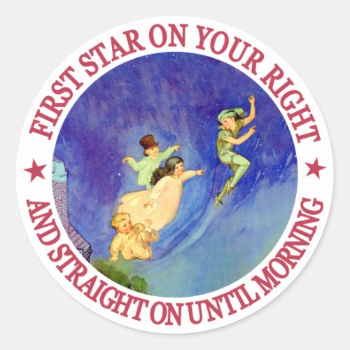 ICONIC IMAGE FROM PETER PAN CLASSIC ROUND STICKER