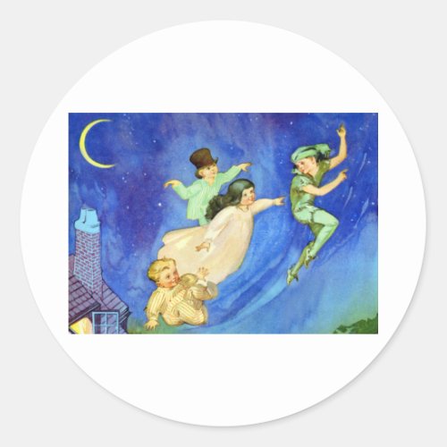 ICONIC IMAGE FROM PETER PAN CLASSIC ROUND STICKER