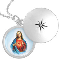 Iconic Image of Jesus with Heart Necklace