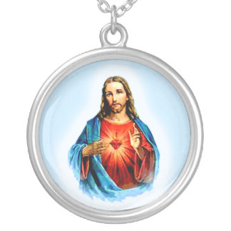 Iconic Image of Jesus with Heart Necklace