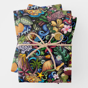 Iconic Images of Hawaii Wrapping Paper Sheets