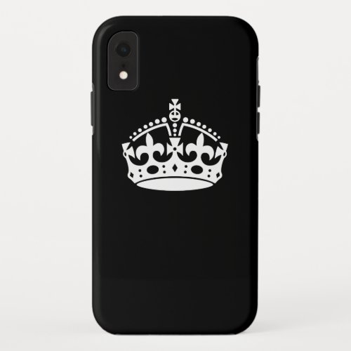 Iconic Keep Calm Crown on Black iPhone XR Case