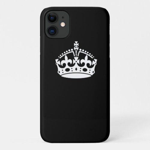 Iconic Keep Calm Crown on Black iPhone 11 Case