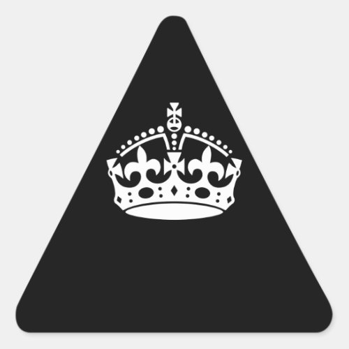 Iconic Keep Calm Crown on Black Triangle Sticker
