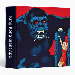 Iconic King Kong Giant Ape Monster Movie Print 3 Ring Binder