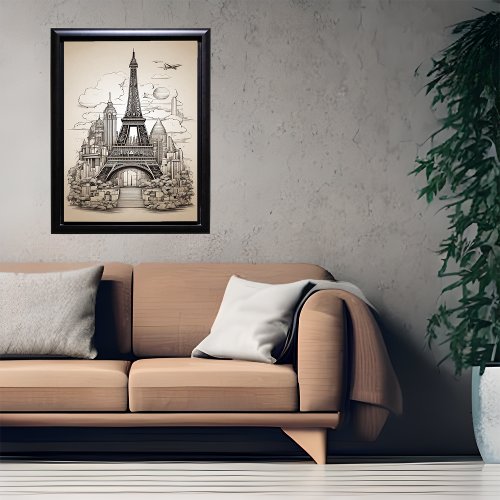Iconic Landmarks in Monochrome Mastery Poster