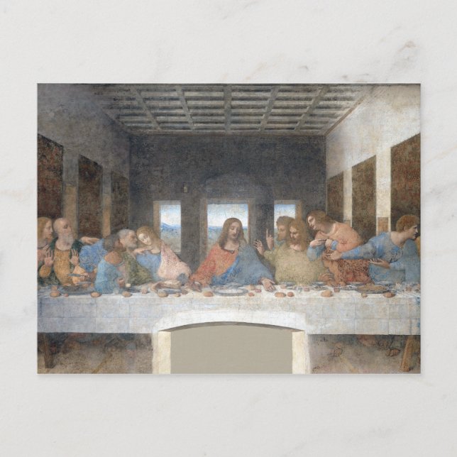 Iconic Leonardo da Vinci The Last Supper Postcard (Front)