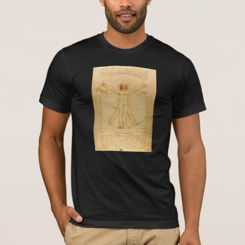 Iconic Leonardo da Vinci Vetruvian Man T_Shirt