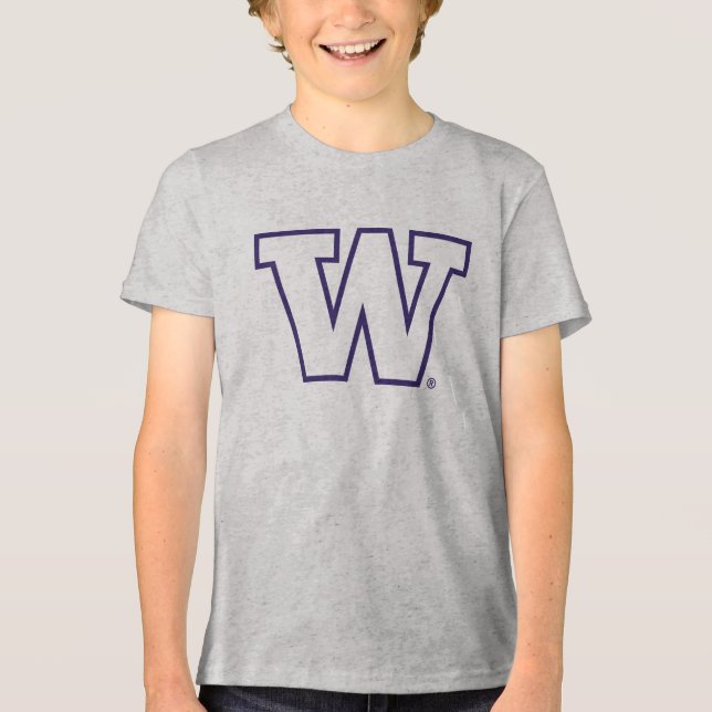Iconic Letter W | University of Washington Tri-Blend Shirt (Front)