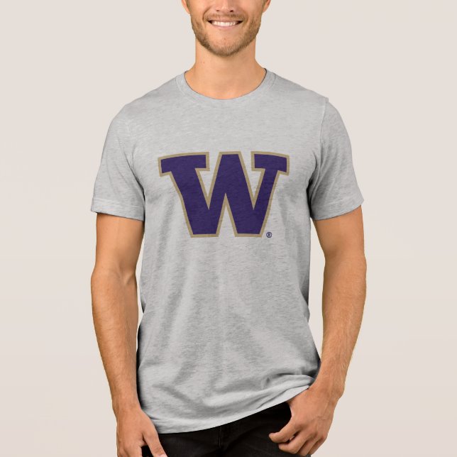 Iconic Letter W | University of Washington Tri-Blend Shirt (Front)