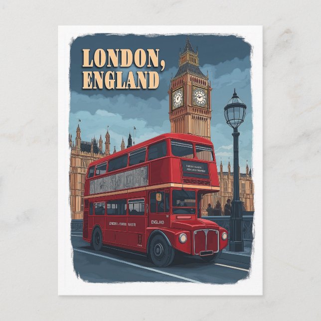 Iconic London: A Vintage Travel  Postcard (Front)