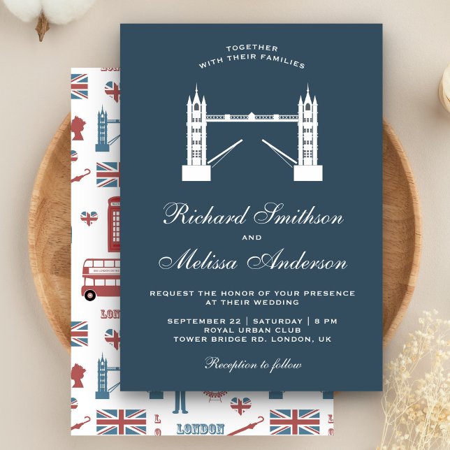 Iconic London Tower Bridge Wedding Invitation (Creator Uploaded)