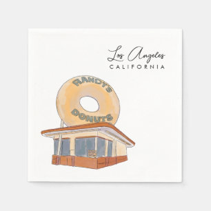 Iconic Los Angeles Watercolor  Napkins