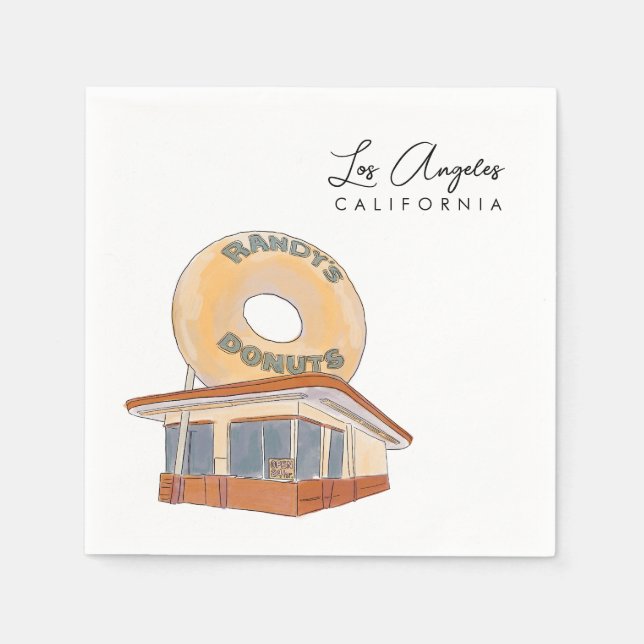 Iconic Los Angeles Watercolor  Napkins (Front)