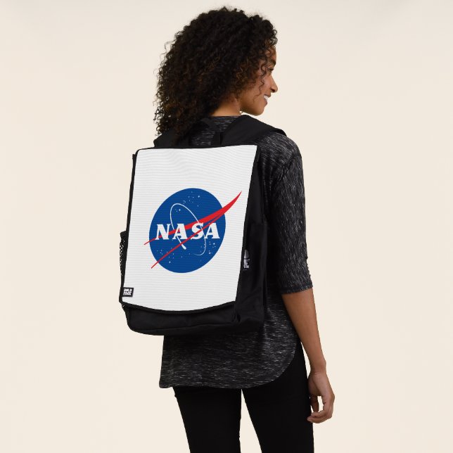 Iconic NASA AOP Rocket White Backpack (Worn)