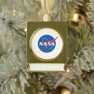 Iconic NASA Banner Ornament (Gold Tone)