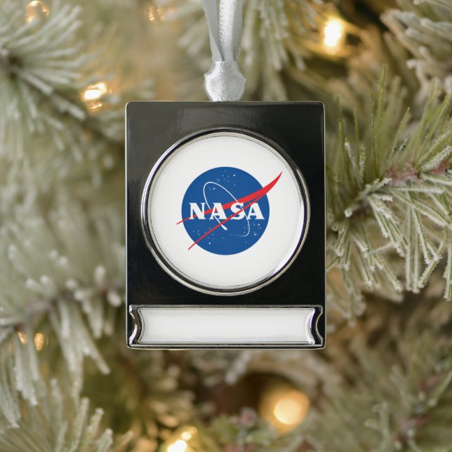 Iconic NASA Banner Ornament (Silver Tone) (Tree)
