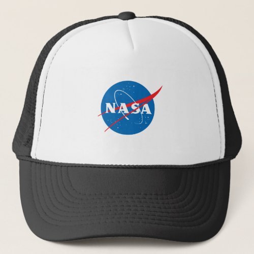 Iconic NASA Baseball Style Hat WhiteBlack