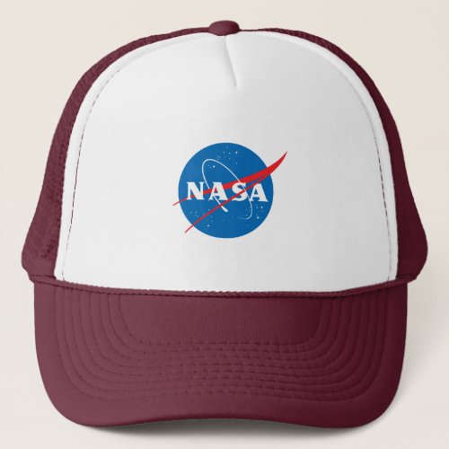 Iconic NASA Baseball Style Hat WhiteMaroon