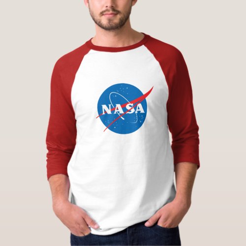 Iconic NASA Baseball T_Shirt Mars Red Trim