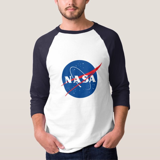 Iconic NASA Baseball T-Shirt (Night Sky Blue Trim) (Front)