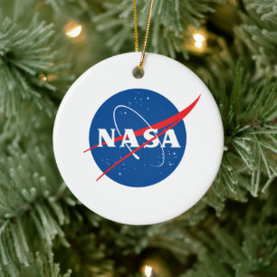 Iconic NASA Ceramic Holiday Ornament (Circle)