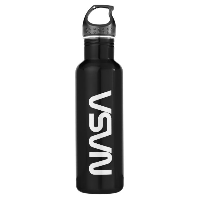 Iconic NASA Circa Astro Black 24 oz Stainless Steel Water Bottle (Front)