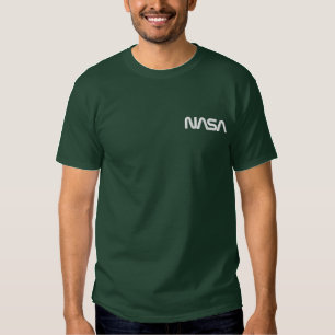 Iconic NASA Circa Aurora Green Embroidered T-Shirt